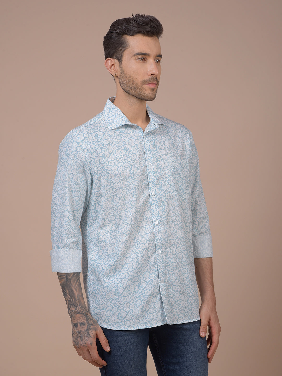 Blue Printed Shirt