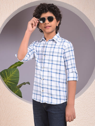 Blue Checked 100% Cotton Shirt