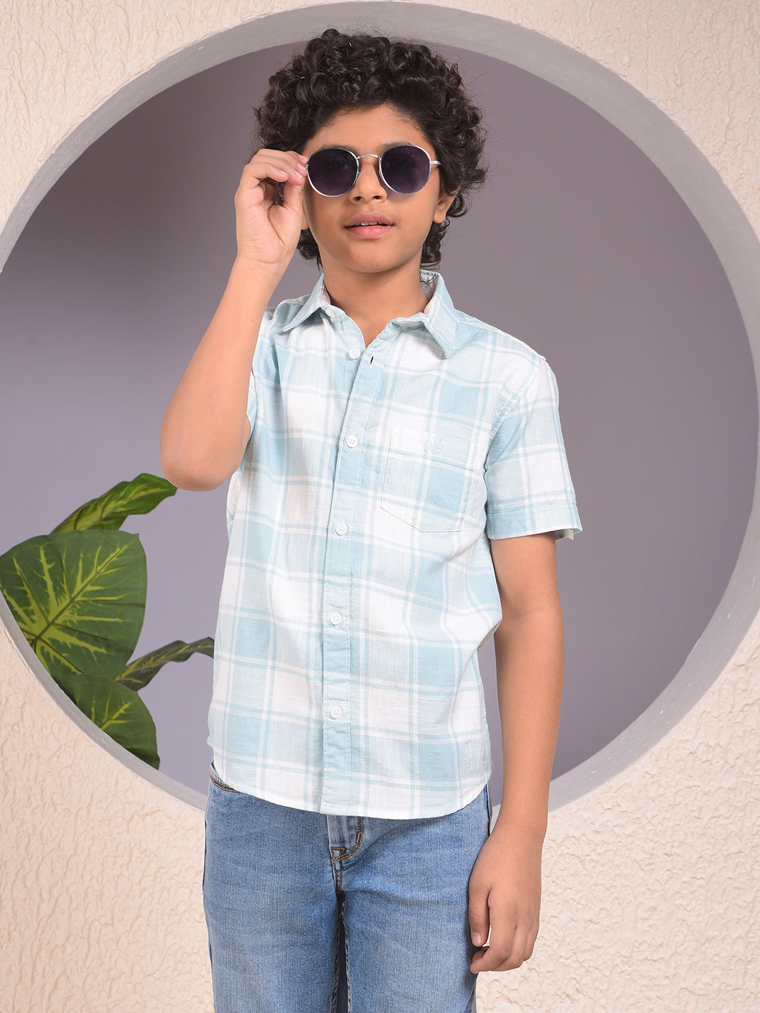 Green Checked 100% Cotton Shirt
