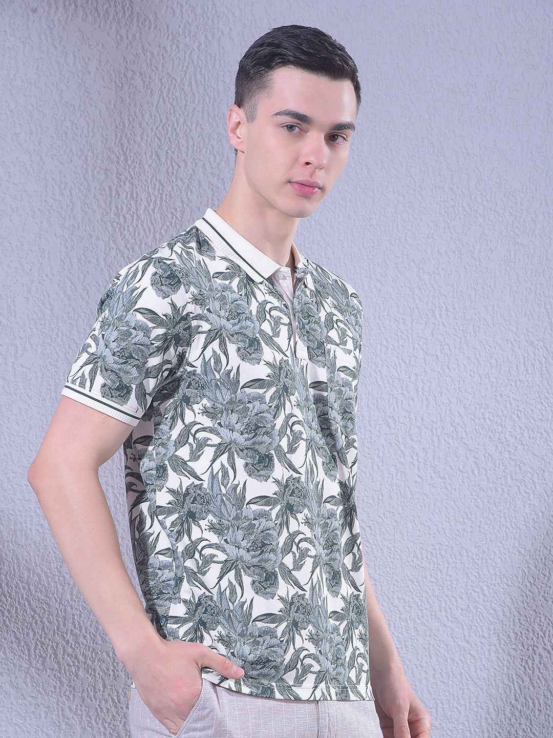 Green Floral Print T-Shirt