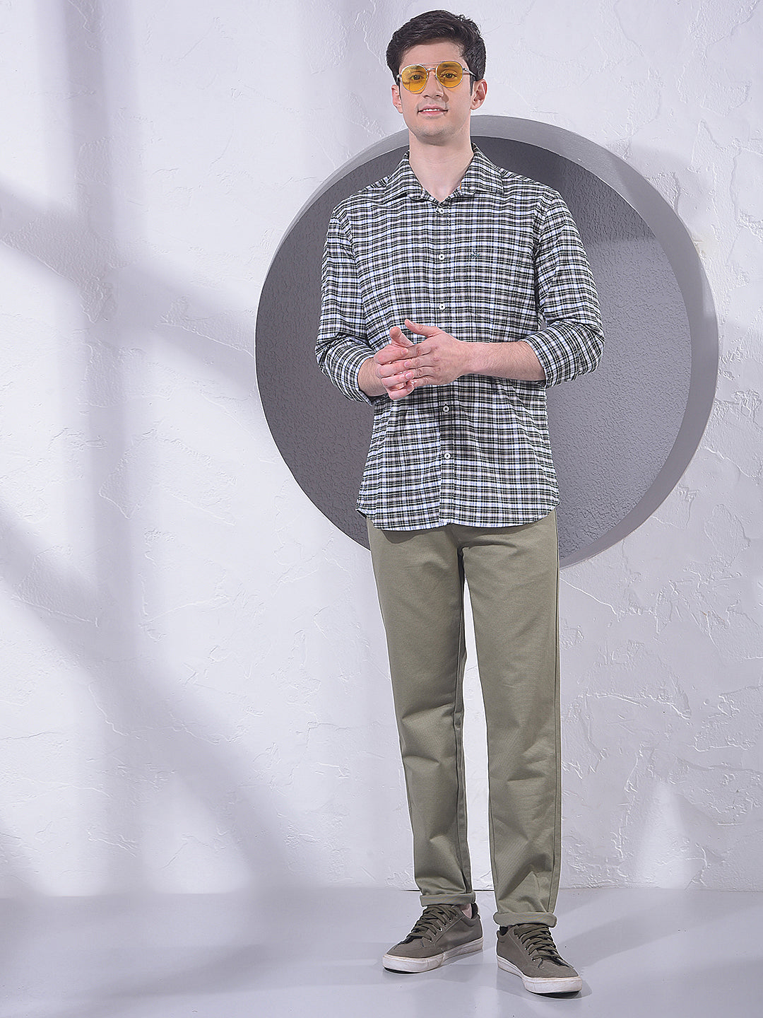 Green Checked 100% Cotton Shirt