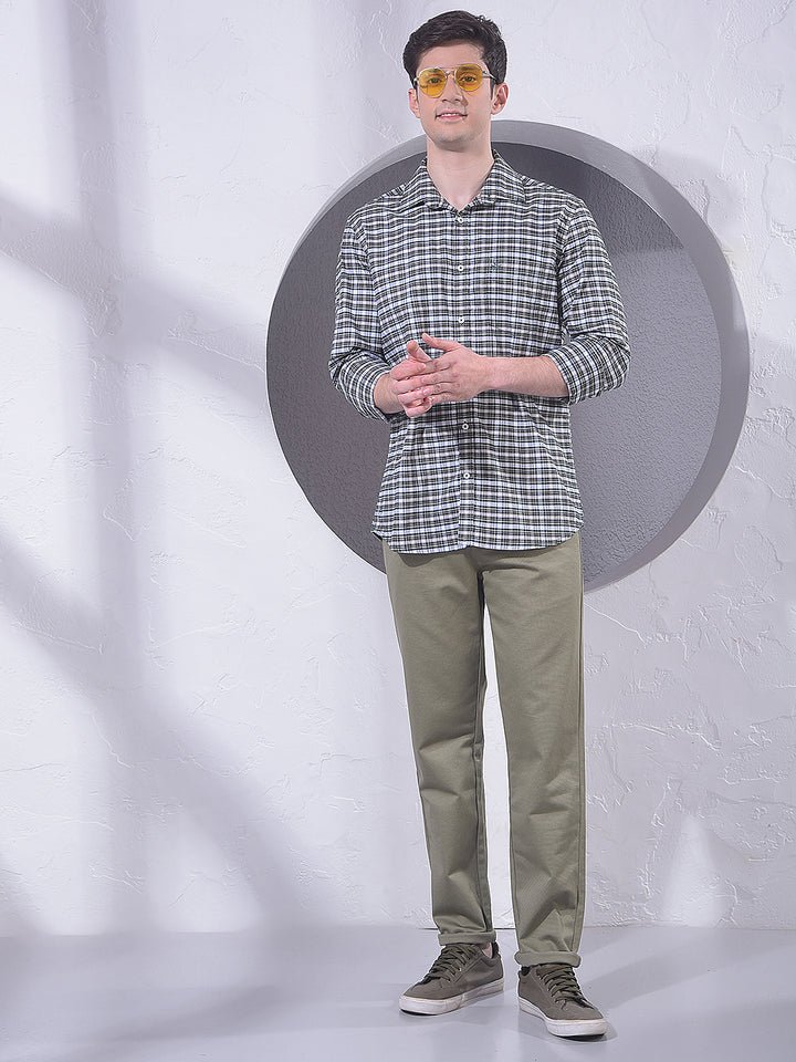 Green Checked 100% Cotton Shirt