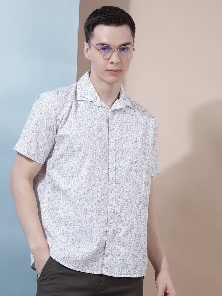 Signature Latte Beige Printed Shirt