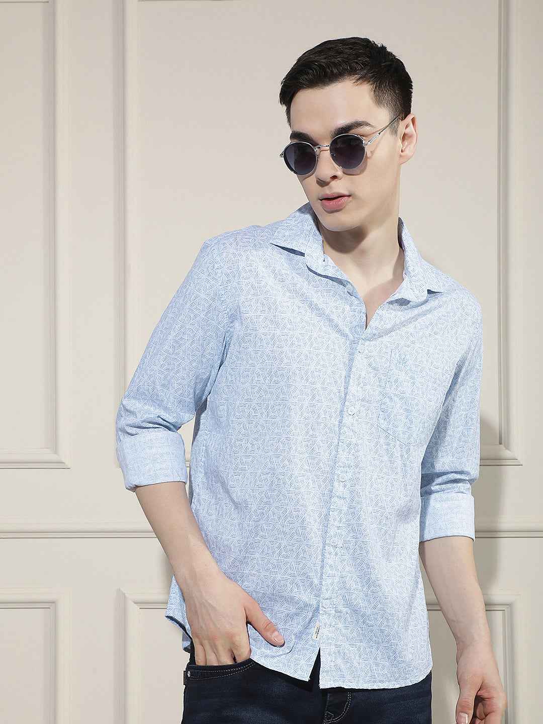 Breeze Blue Printed Shirt