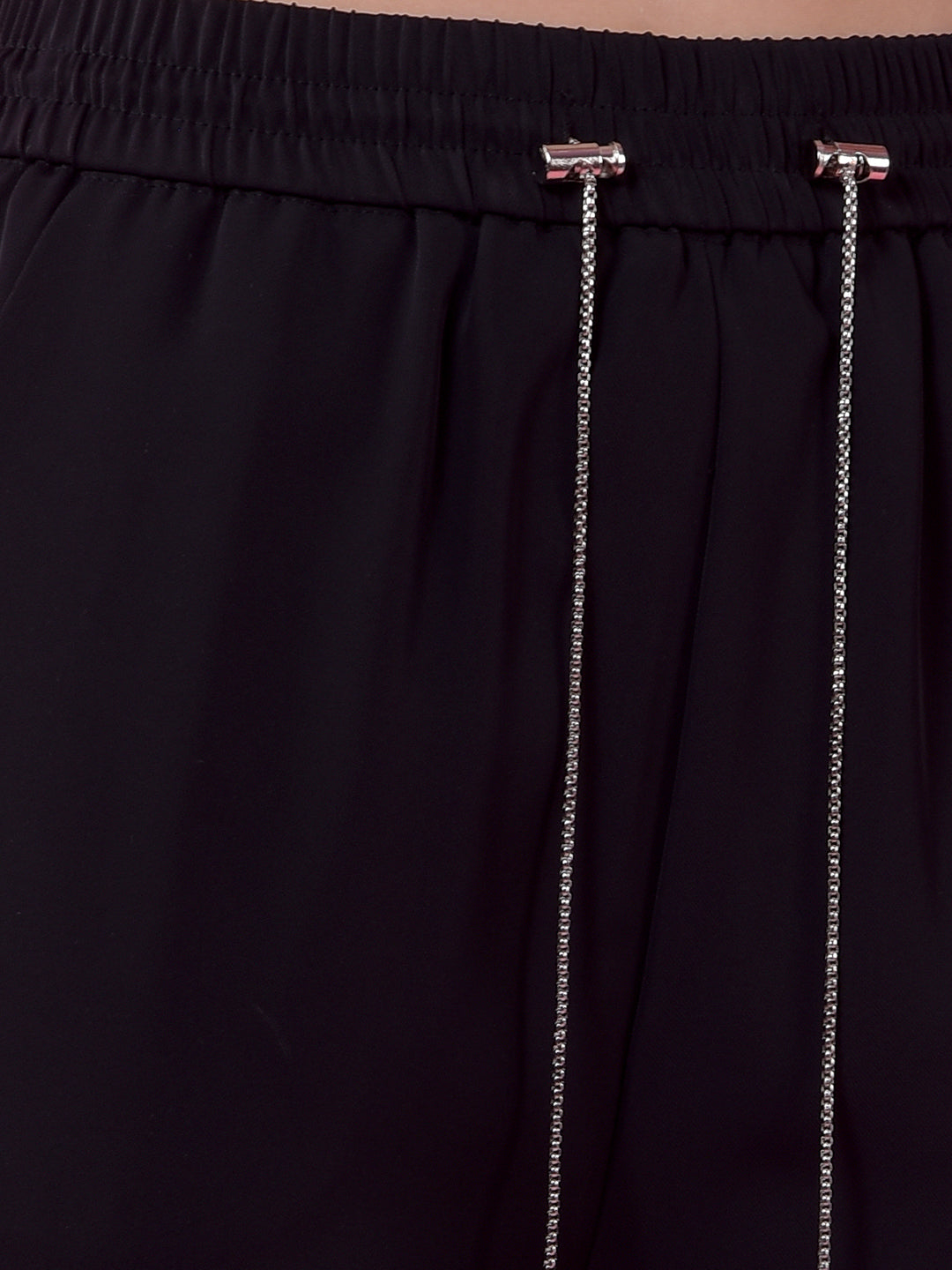 Black Wide-Leg Parallel Trousers