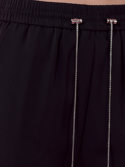 Black Wide-Leg Parallel Trousers