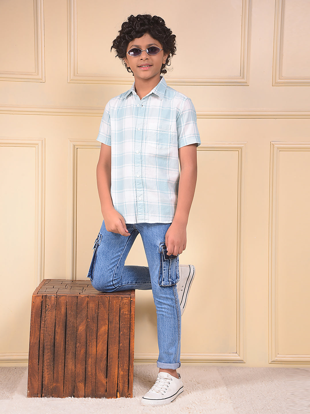 Green Checked 100% Cotton Shirt