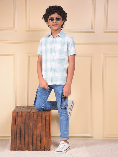 Green Checked 100% Cotton Shirt