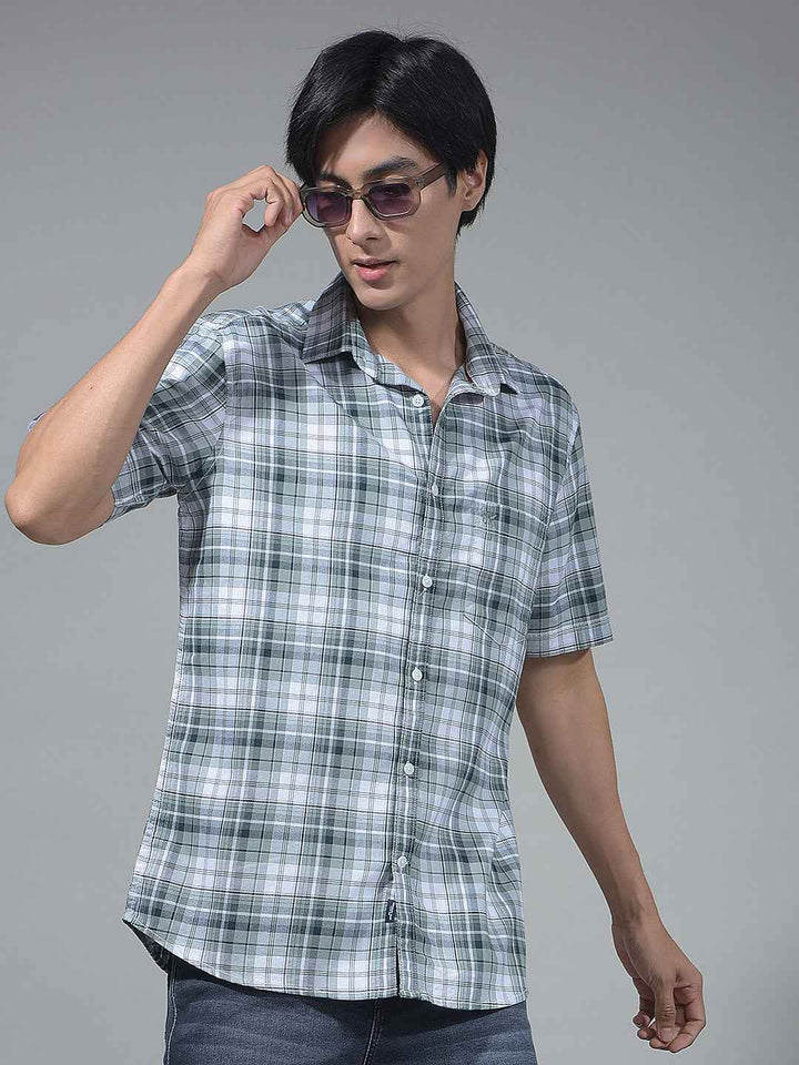 Green Checked 100% Cotton Shirt