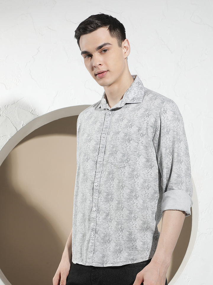 Ivory Grey Printed Shirt