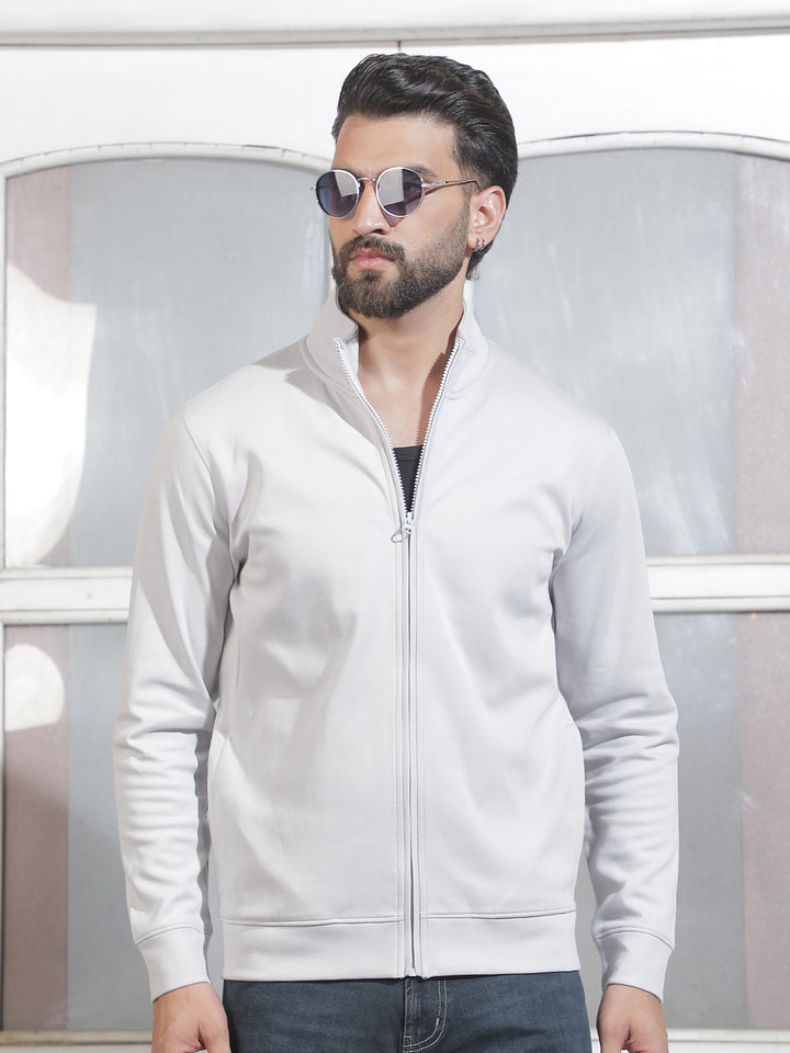 Grey Front Open Sweatshirt