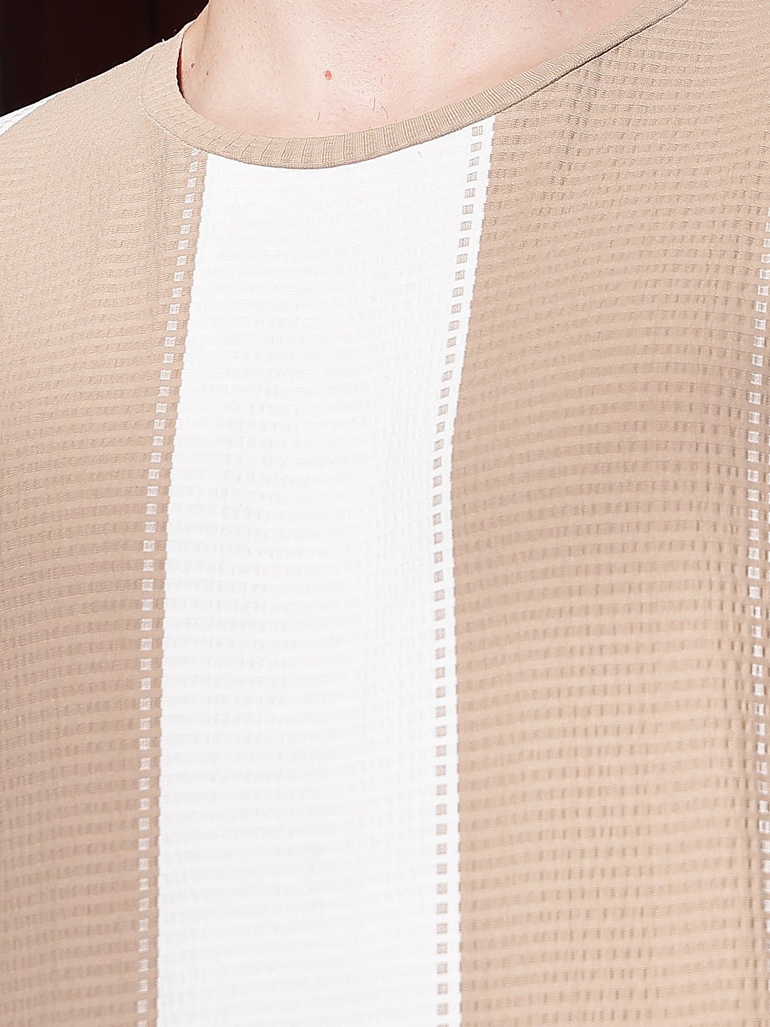 Beige Vertical Striped Sweatshirt