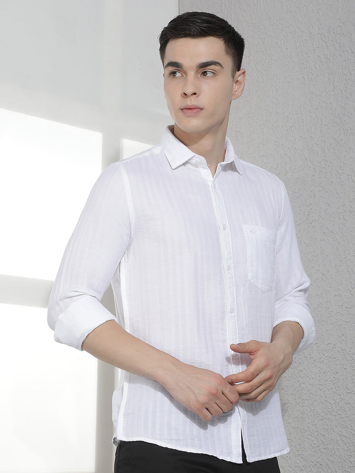 White Vertical Striped Shirt
