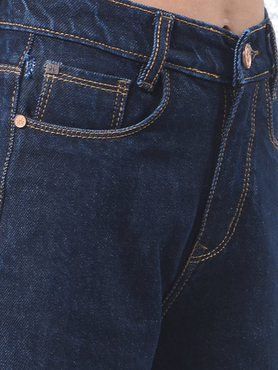 Blue 100% Cotton Wide Leg Jeans