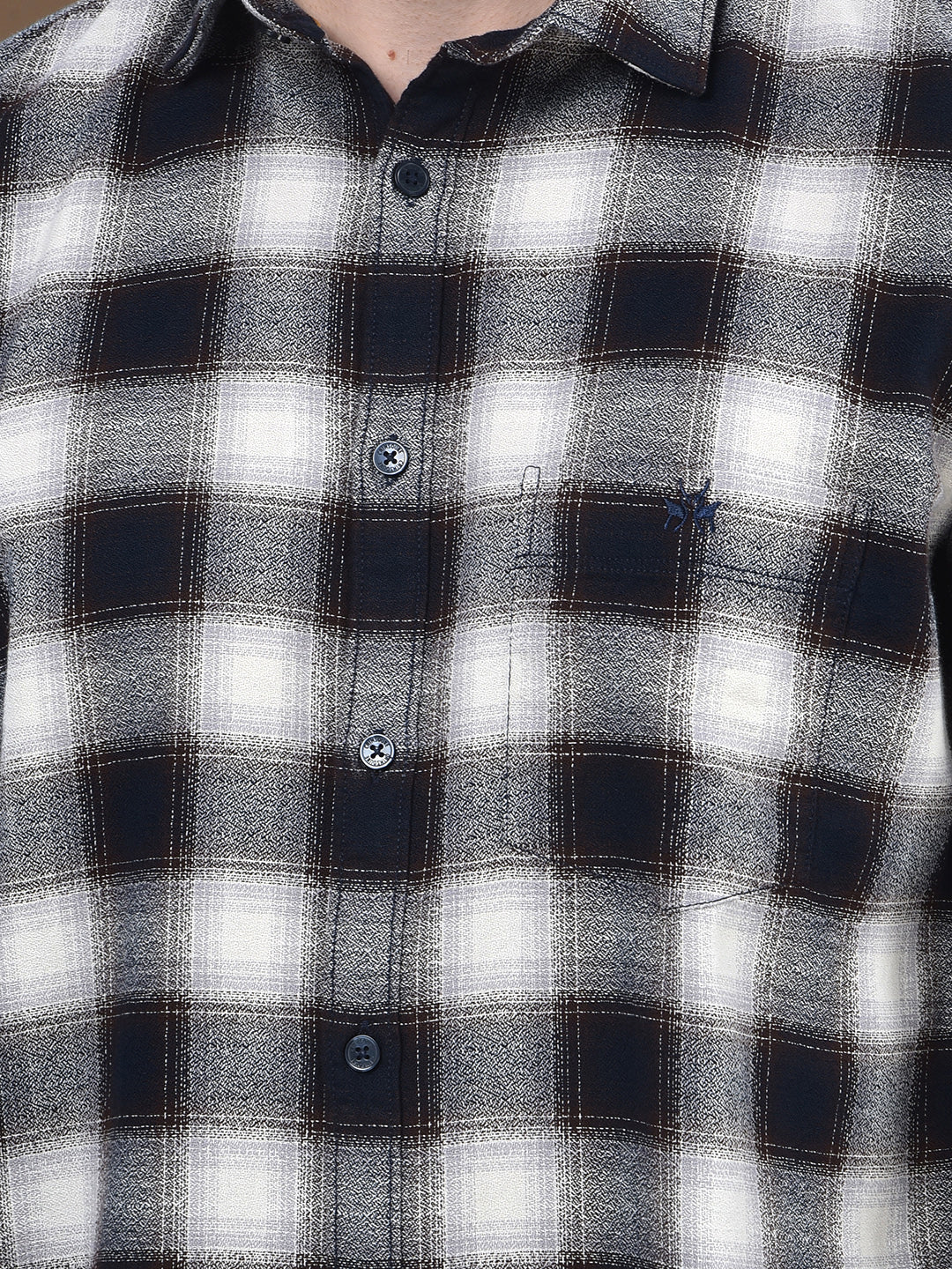 Blue Checked 100% Cotton Shirt