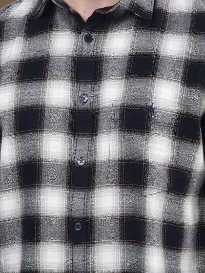 Blue Checked 100% Cotton Shirt