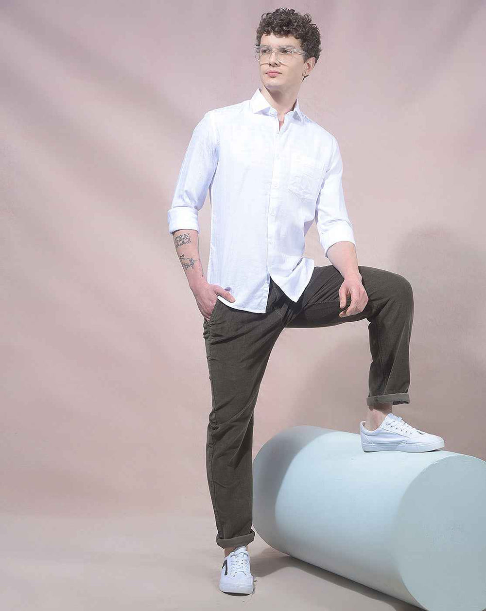 Olive Straight Corduroy Trousers