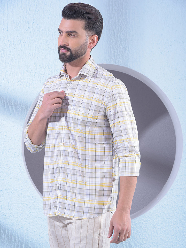 Grey Checked 100% Cotton Shirt