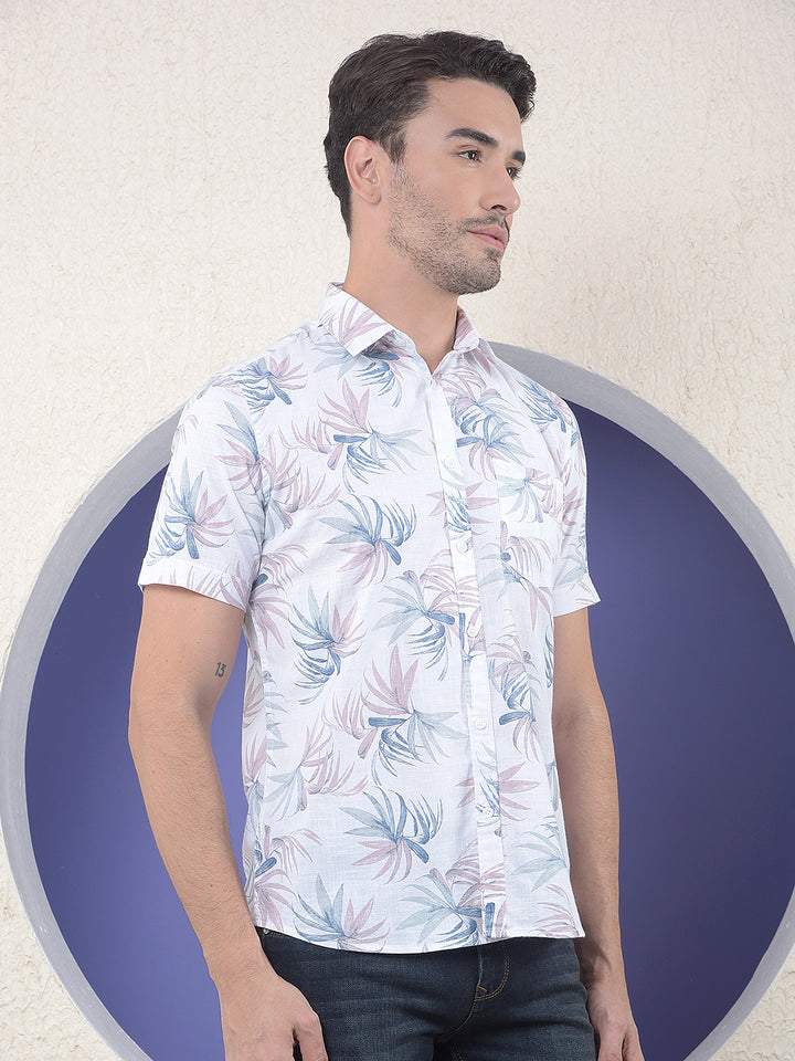 Printed 100% Cotton Beige Shirt