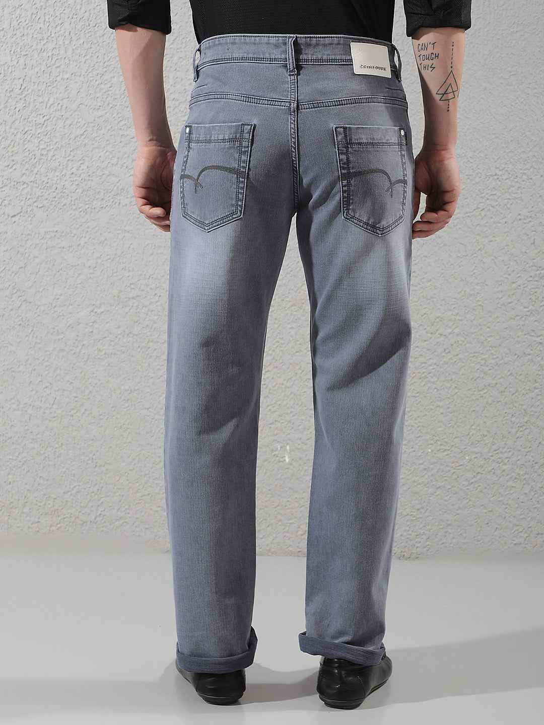 Smoke Grey Straight Jeans