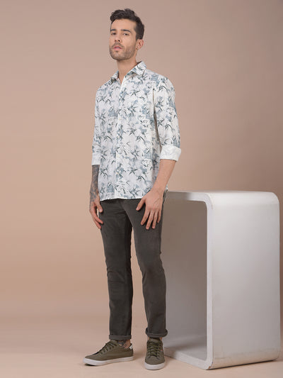 Blue Floral Print Shirt