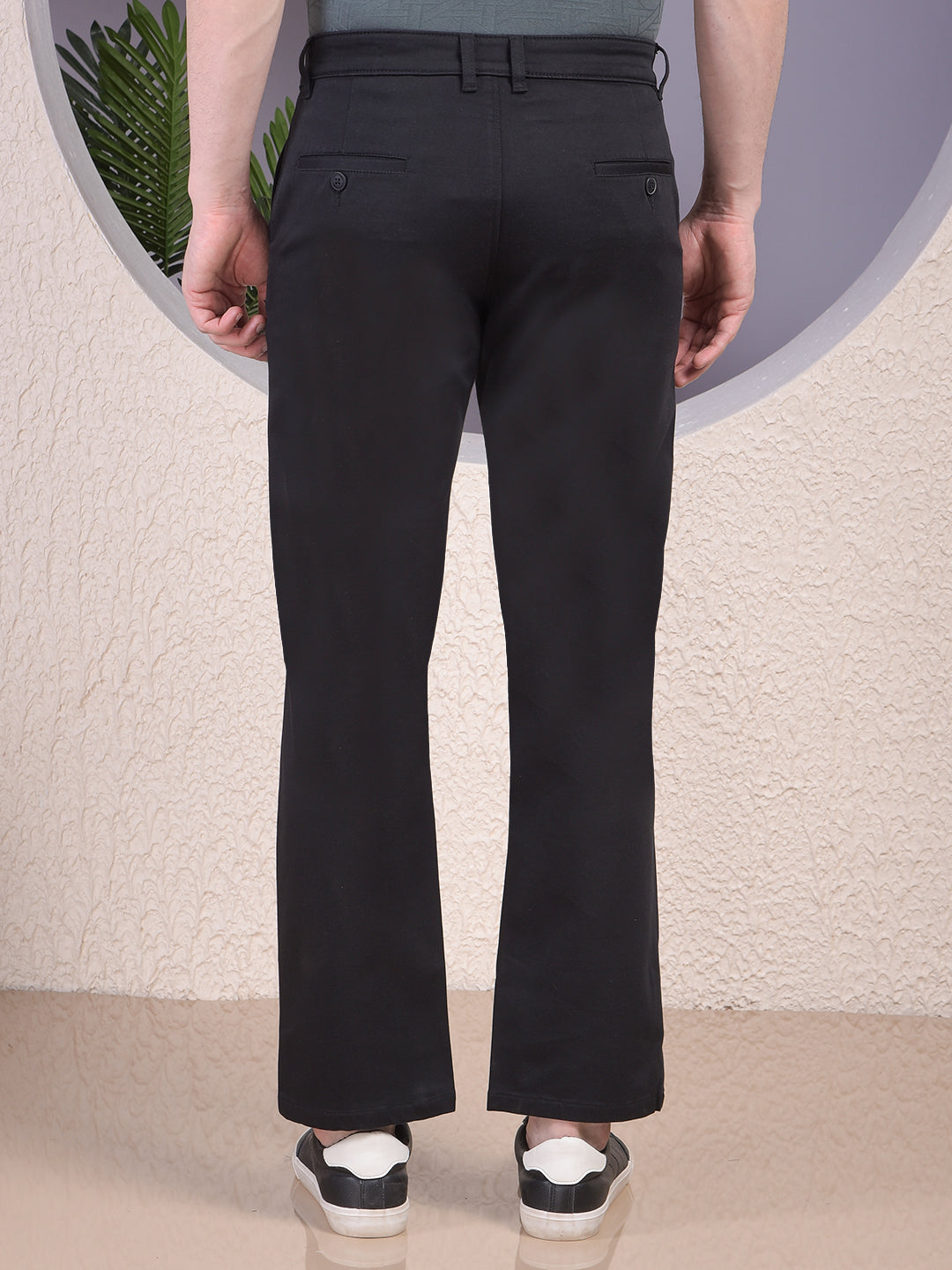 Dapper Black Straight Trousers