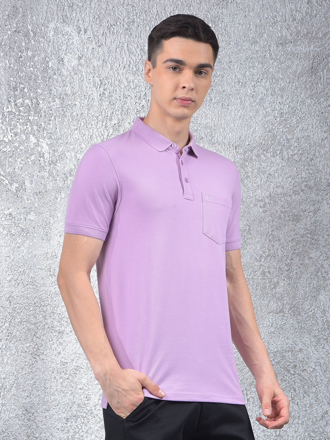 Purple Polo Neck T-Shirt