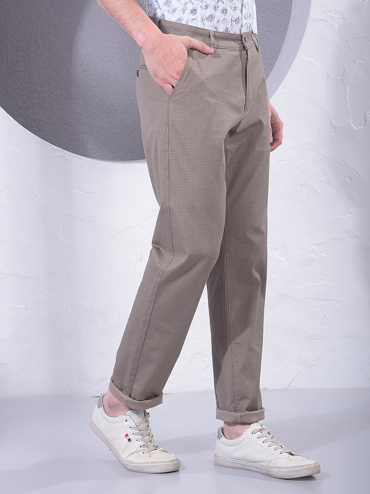 Classic Khaki Checked Trousers