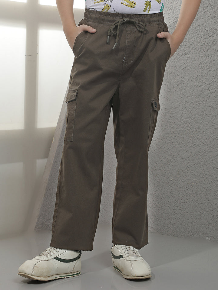 Tailored Walnut Brown Cargo Trackpants