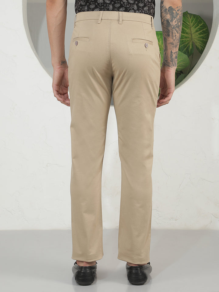 Tailored Latte Beige Straight Trousers