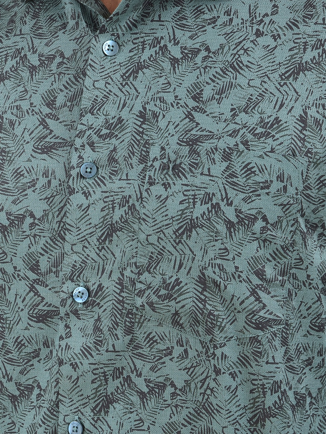 Fine Line Green Floral Print Shirt