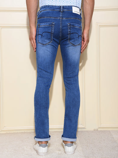 Mid-Wash Skinny Fit Blue Jeans