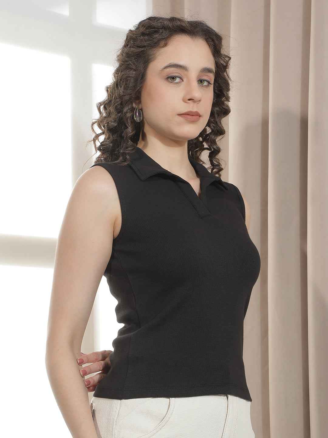 Bold Black Versatile Casual Top
