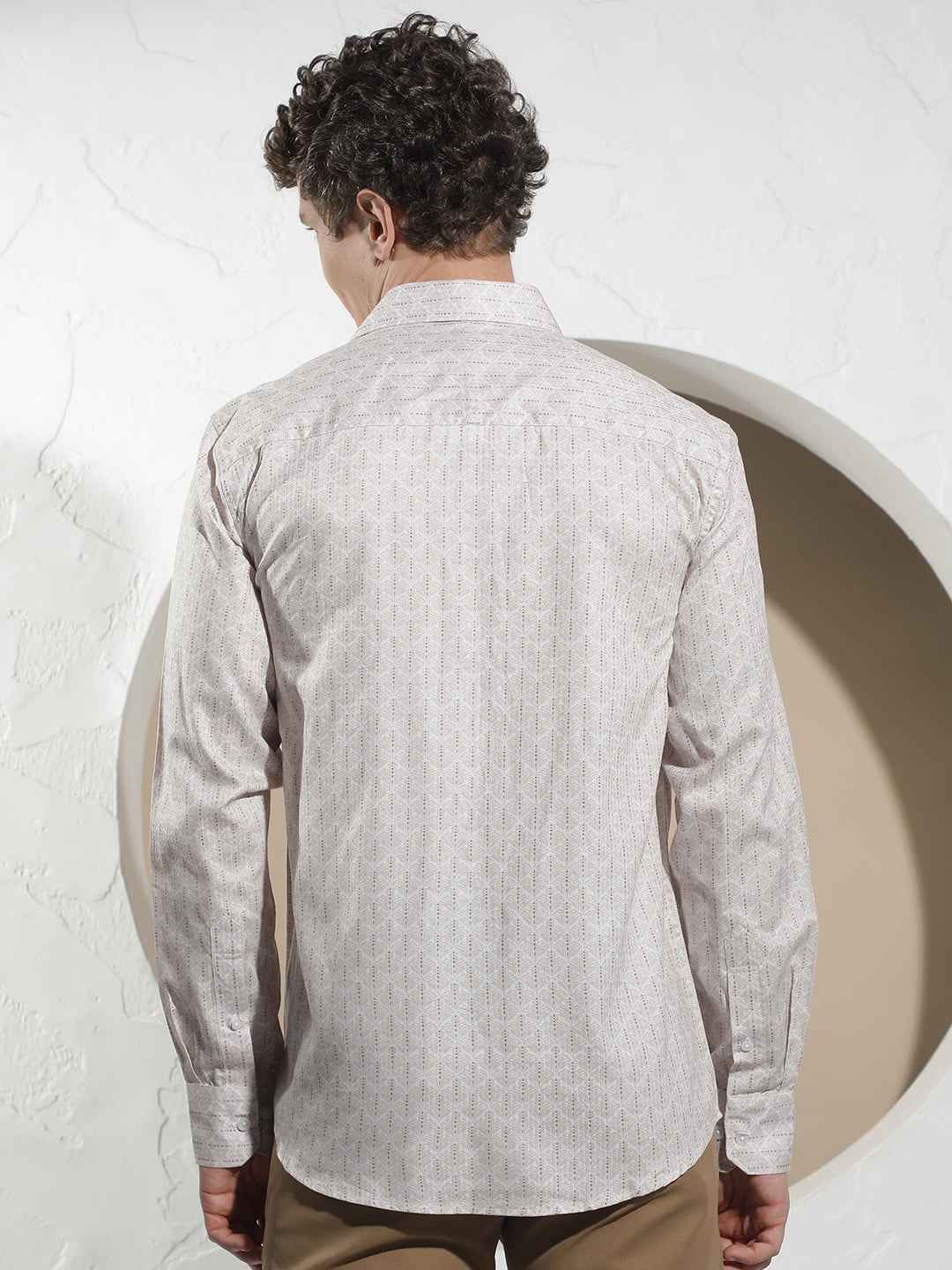 Classic Beige Printed Shirt