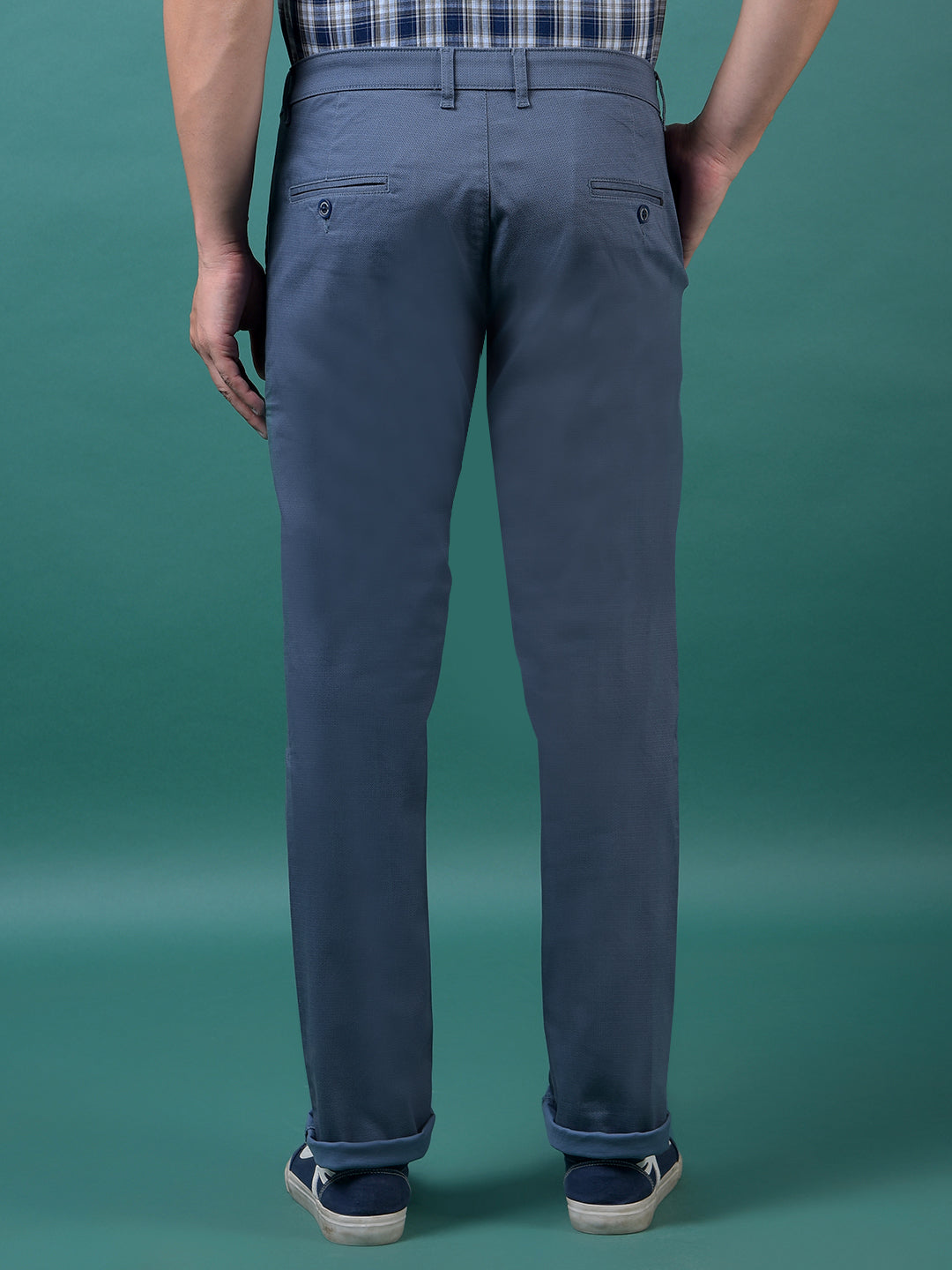 Blue Printed Trousers