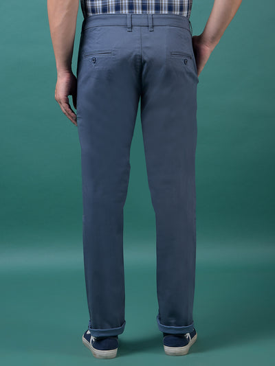 Blue Printed Trousers