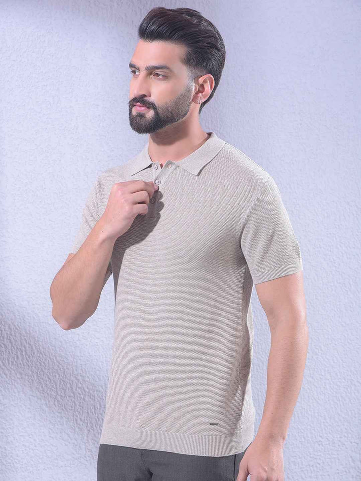 Creamy Beige Classic Polo T-Shirt