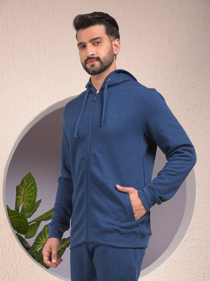 Blue Hooded Neck Sweatshirt