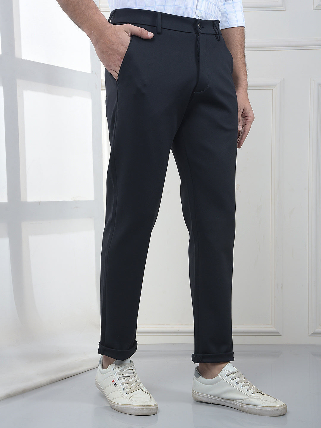 Navy Blue Knitted Trousers
