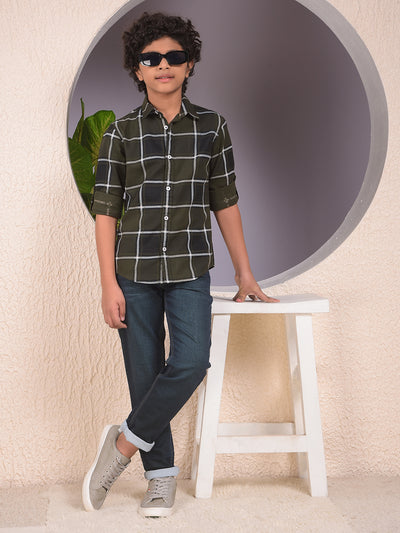 Green Checked 100% Cotton Shirt