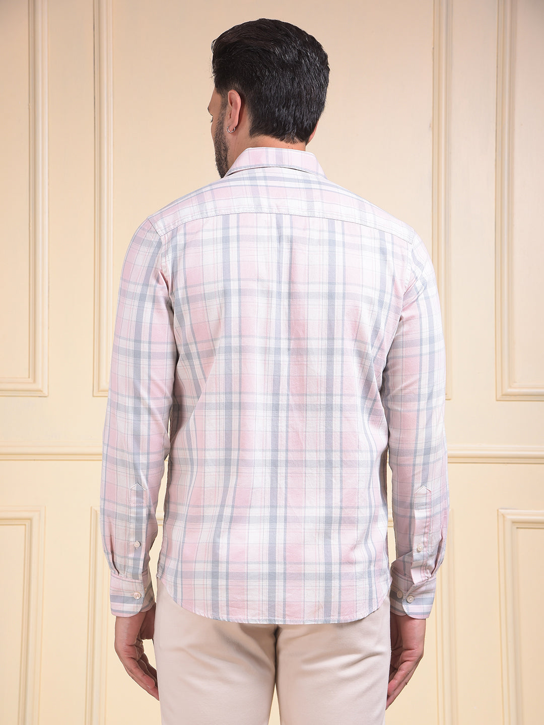 Pink Checked 100% Cotton Shirt