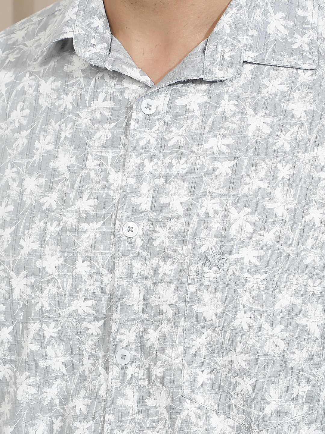 Grey Floral Print Shirt