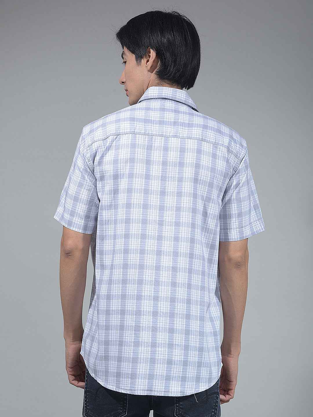 Grey Checked 100% Cotton Shirt