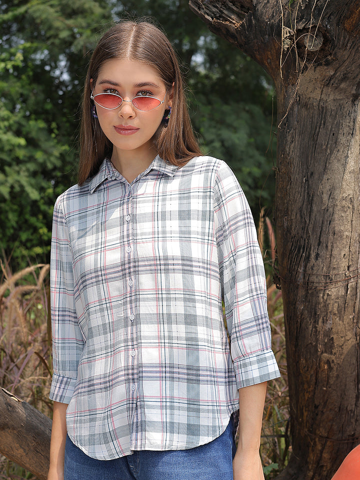 Pastel Pink Checked Shirt