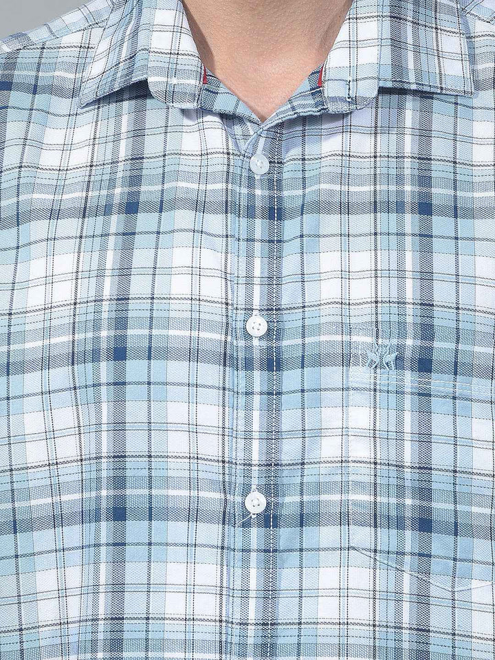 Blue Checked 100% Cotton Shirt