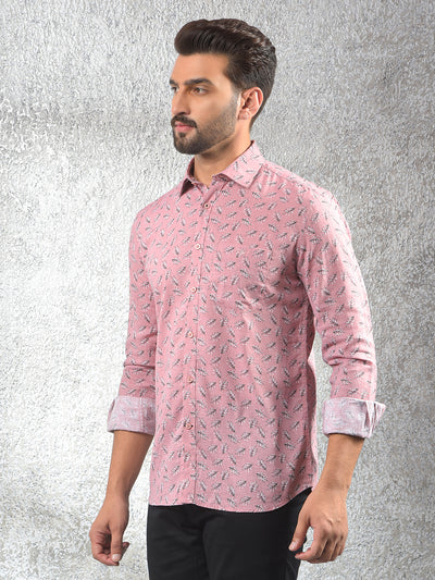 Pink Printed Shirt-Men Shirts-Crimsoune Club
