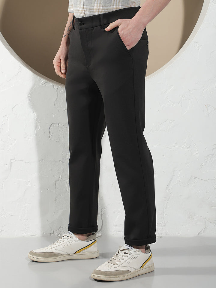 Classic Shadow Black Knitted Trousers