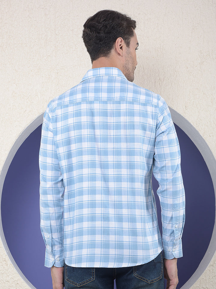 Steel Blue Checked Shirt