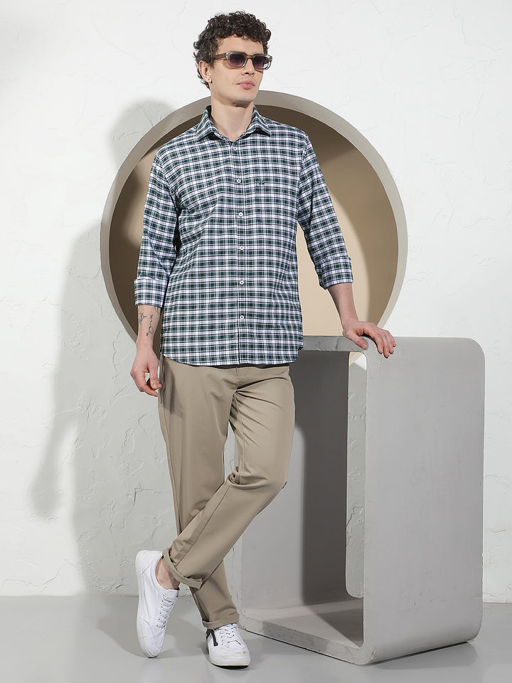 Green Checked 100% Cotton Shirt