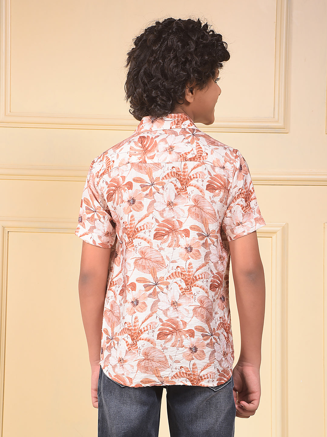 Brown Floral Print Shirt